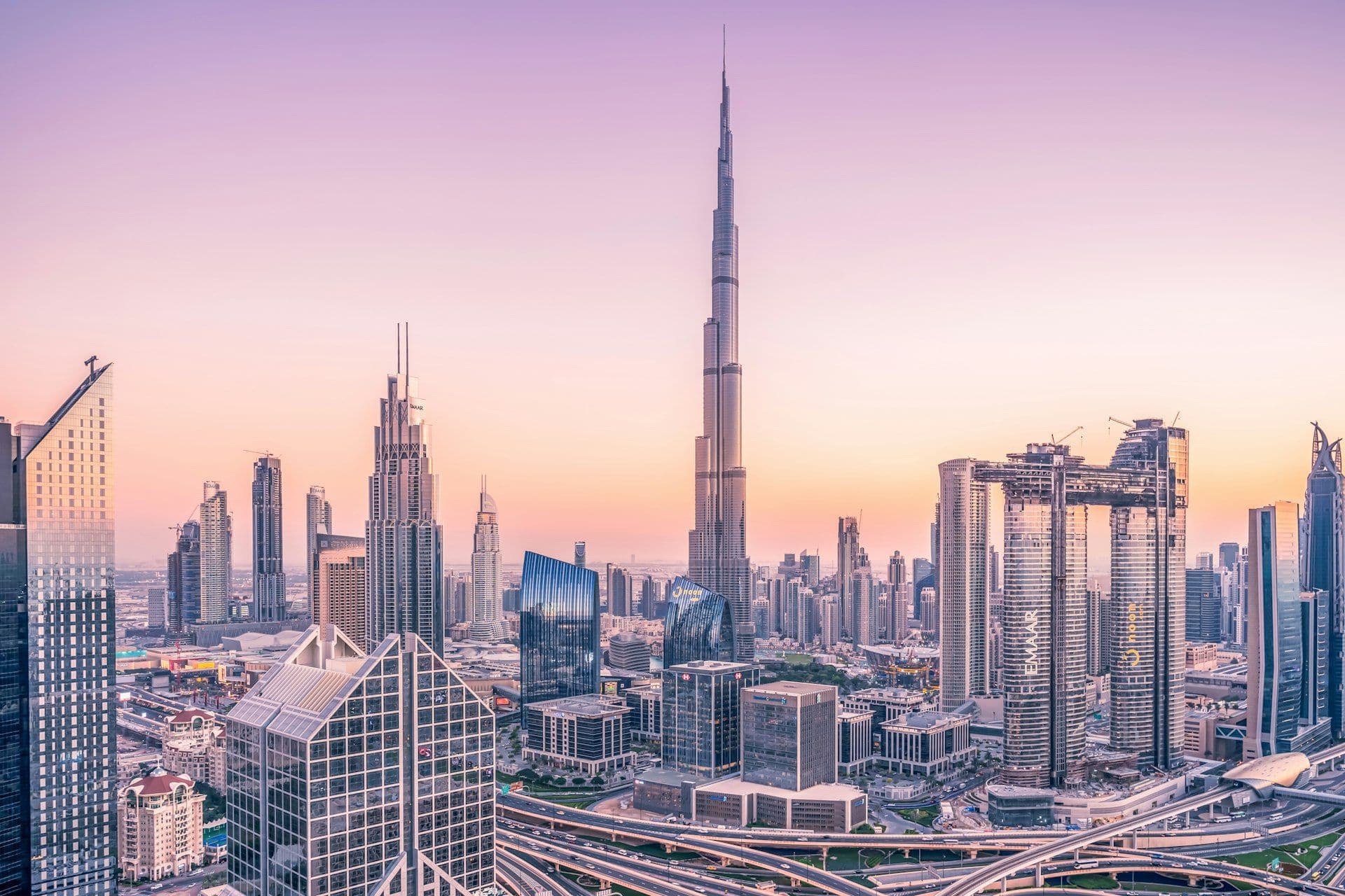 Dubai skyline with the Burj Khalifa